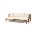 Outdoor Daybed Acacia Wood, Water-Resistant Cushions by Christopher Knight Home