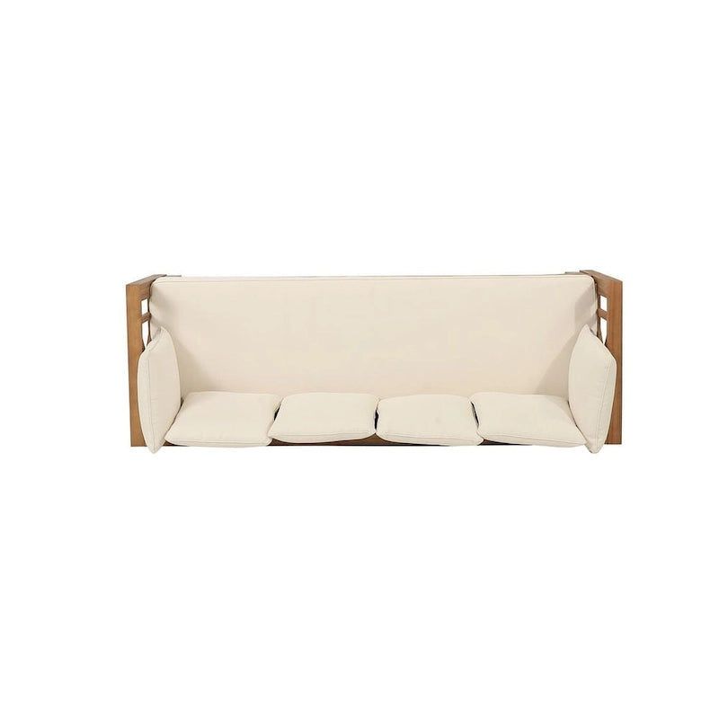 Outdoor Daybed Acacia Wood, Water-Resistant Cushions by Christopher Knight Home