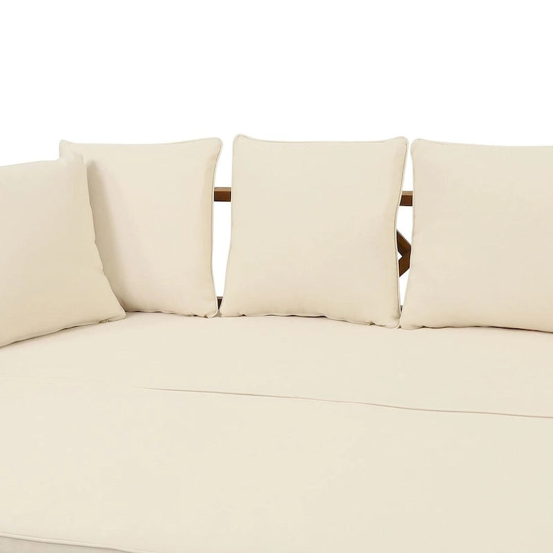 Outdoor Daybed Acacia Wood, Water-Resistant Cushions by Christopher Knight Home