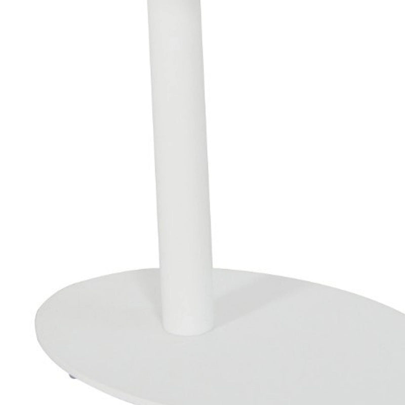 Modern Metal Outdoor Side Table With Oval Top and Base, White