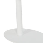 Modern Metal Outdoor Side Table With Oval Top and Base, White