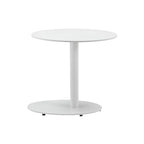 Modern Metal Outdoor Side Table With Oval Top and Base, White