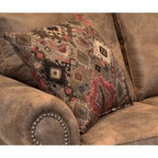 Made in USA Rancho Rustic Brown Buckskin Fabric Sofa Bed and Two Chairs Set