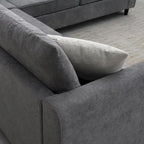 91-inch Modern L-shaped Upholstered Sectional Sofa with Three Pillows - 91W x 91D x 33.5H