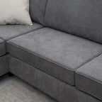 91-inch Modern L-shaped Upholstered Sectional Sofa with Three Pillows - 91W x 91D x 33.5H