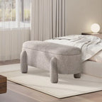 Hugo 49 Boucle Fully Upholstered Oval Storage Bench