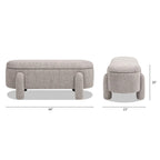 Hugo 49 Boucle Fully Upholstered Oval Storage Bench
