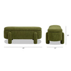 Hugo 49 Boucle Fully Upholstered Oval Storage Bench