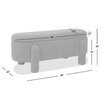 Hugo 49 Boucle Fully Upholstered Oval Storage Bench