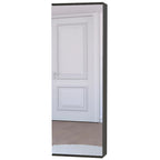 Wall Mounted Shoe Rack With Mirror Chimg, Single Door, Black Wengue Finish