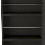 Wall Mounted Shoe Rack With Mirror Chimg, Single Door, Black Wengue Finish