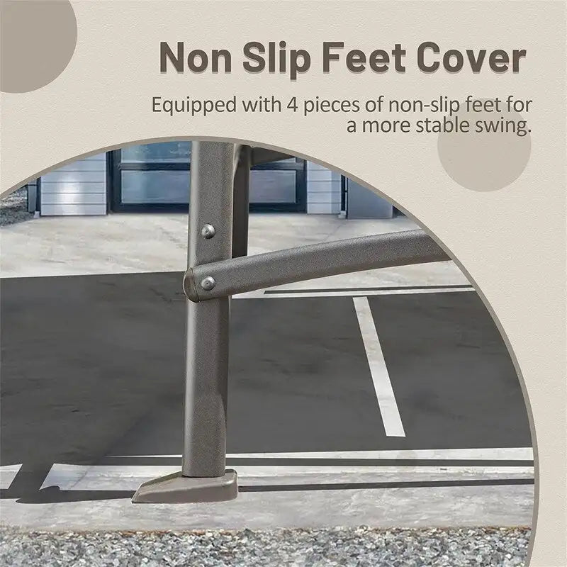 3-Seat Patio Swing Chair with Adjustable Canopy and Durable Steel Frame
