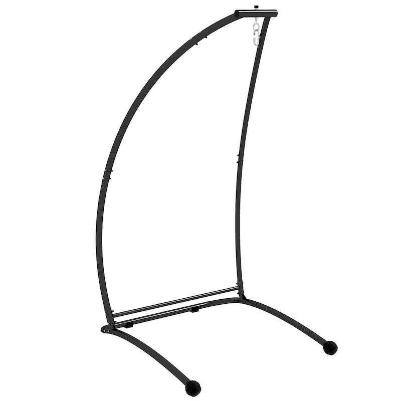 Outdoor C Shape Hanging Chair Stand for Indoor & Outdoor, Black