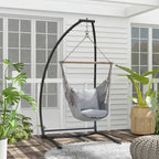 Outdoor C Shape Hanging Chair Stand for Indoor & Outdoor, Black