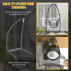 Outdoor C Shape Hanging Chair Stand for Indoor & Outdoor, Black