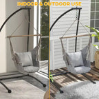 Outdoor C Shape Hanging Chair Stand for Indoor & Outdoor, Black
