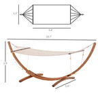 CUSchoice 10' White Wooden Outdoor Hammock with Stand - 128 L x 46.5 W x 47.25 H