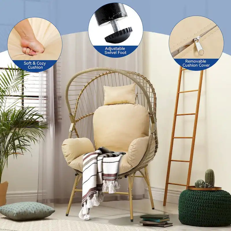 Egg chair with cushion