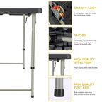 SUGIFT 4 Foot Folding Table Black Indoor Outdoor Folding Card Table