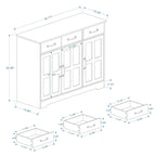 Farmhouse Buffet Cabinet Storage Sideboard with 3 Drawers and 3 Doors