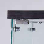 Two Door Glass Cabinet Glass Display Cabinet with 3 Shelves, Black