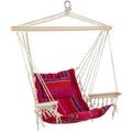 37 Pink and Red Striped Outdoor Hammock Chair with Pillow - 44
