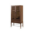 Mid-century Modern Glass Door Bookcase/ Display, Office Bookcase/Display, Accent Bookcase/Display, Brown