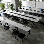 Commercial Nesting Flip Training Table with Steel Frame and Y-Legs - 23.5W x 60D x 30H