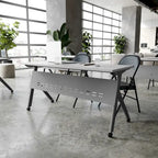 Commercial Nesting Flip Training Table with Steel Frame and Y-Legs - 23.5W x 60D x 30H