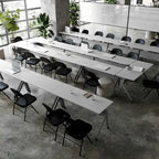 Commercial Nesting Flip Training Table with Steel Frame and Y-Legs - 23.5W x 60D x 30H