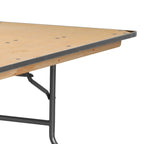8-Foot Rectangular Birchwood Folding Banquet Table with Corner Guards
