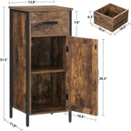 Narrow Floor Storage Cabinet with 1 Door and 1 Drawer - 11.8D x 13.8W x 31.5H