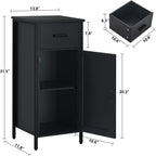 Narrow Floor Storage Cabinet with 1 Door and 1 Drawer - 11.8D x 13.8W x 31.5H
