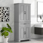 30 in. W x 16 in. D x 72 in. H Bathroom Cabinet with Doors, Drawer and Adjustable Shelves
