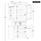 30 in. W x 16 in. D x 72 in. H Bathroom Cabinet with Doors, Drawer and Adjustable Shelves