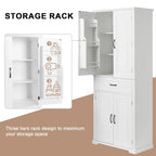 30 in. W x 16 in. D x 72 in. H Bathroom Cabinet with Doors, Drawer and Adjustable Shelves