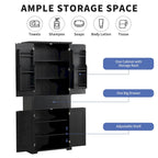30 in. W x 16 in. D x 72 in. H Bathroom Cabinet with Doors, Drawer and Adjustable Shelves
