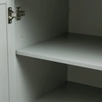Tall and Wide Storage Cabinet with Doors for Bathroom/Office, Three Drawers, Grey