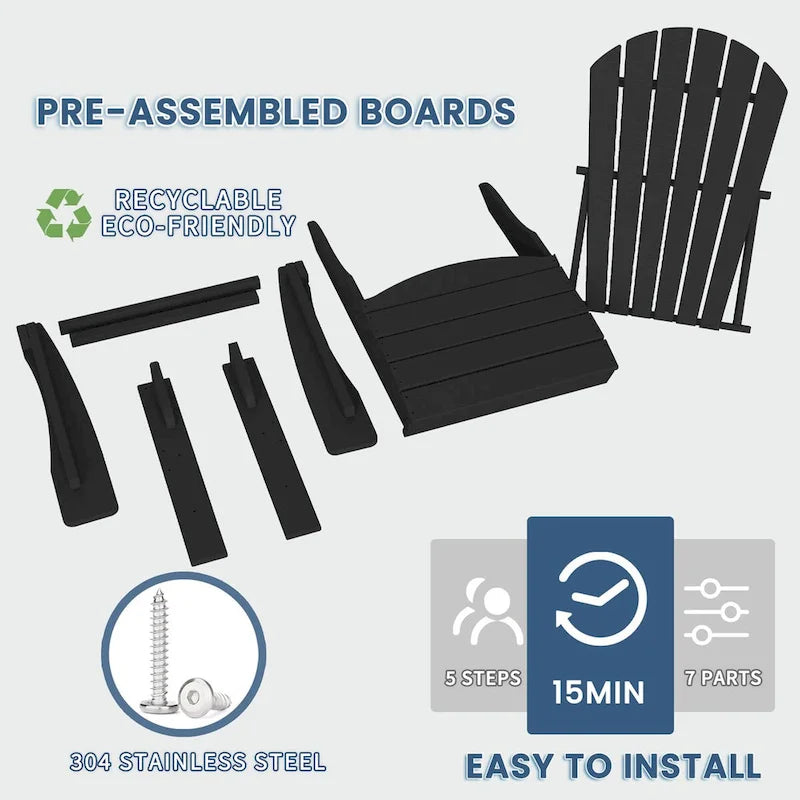 Highdun Recycle Plastic Adirondack Chair