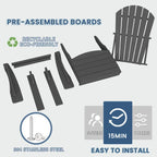 Highdun Recycle Plastic Adirondack Chair