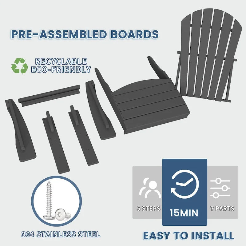 Highdun Recycle Plastic Adirondack Chair