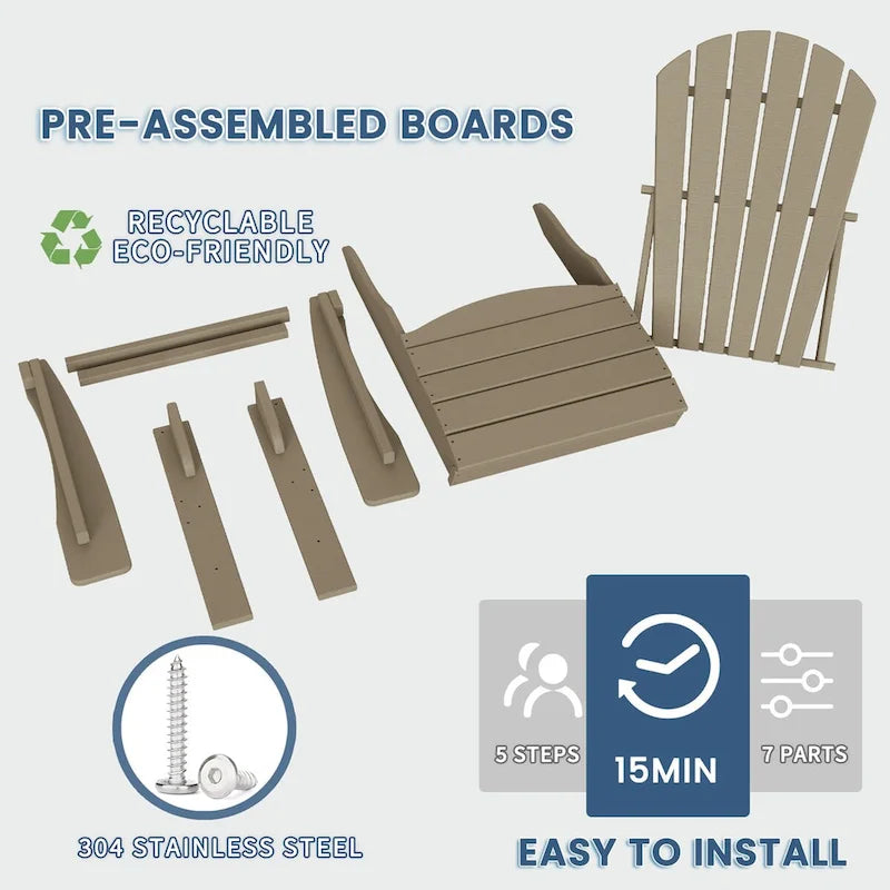 Highdun Recycle Plastic Adirondack Chair