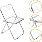 Modern Acrylic Stackable Folding Dining Chair (Set of 2) Transparent