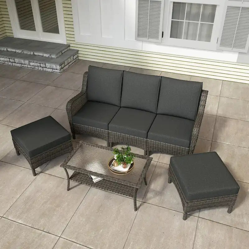 Patio Furniture Outdoor Conversation Set 6 Pieces