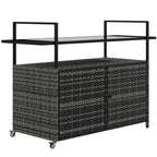 Patio Serving Cart with Glass Top