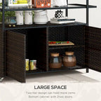 Patio Serving Cart with Glass Top