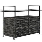 Patio Serving Cart with Glass Top