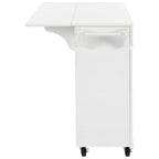 53.2in Rolling Kitchen Island with Drop Leaf with Spice Rack 2 Drawers