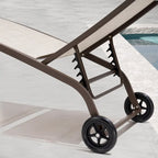 VredHom Outdoor Adjustable Chaise Lounge Chairs with Wheels - 43.2 in D * 12 in H * 21.9 in W