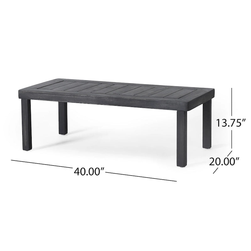 Acacia Wood Outdoor Loveseat and Coffee Table Set with Cushions